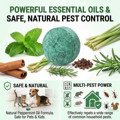 💥LAST DAY SALE 50%OFF💥🟢 Natural Peppermint Rodent Repellent Tablets – 12 Pack